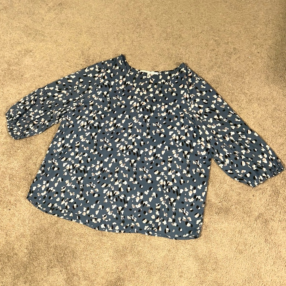 Collective Concepts Teal Patterned Top - image 1